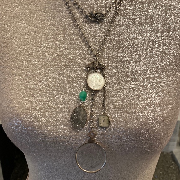 Long silver Eclectic Charm Necklace - Picture 9 of 10